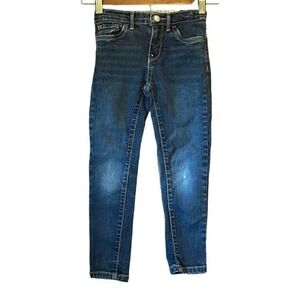 Girls Gap Kids Super Skinny Adjustable Waist Dark Wash Denim Jeans Size 6